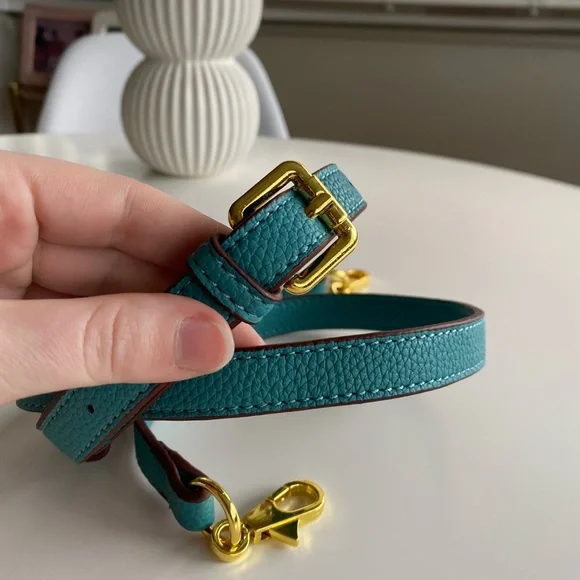 Vegan Leather Adjustable Turquoise Bag Strap - Picture 2 of 10